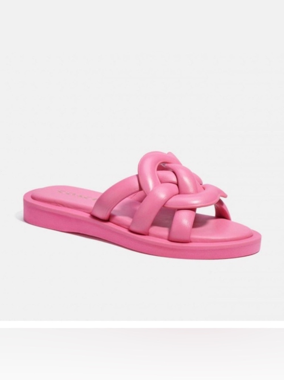 COACH Georgie Knotted Slide Sandals Petunia Pink Sz 7